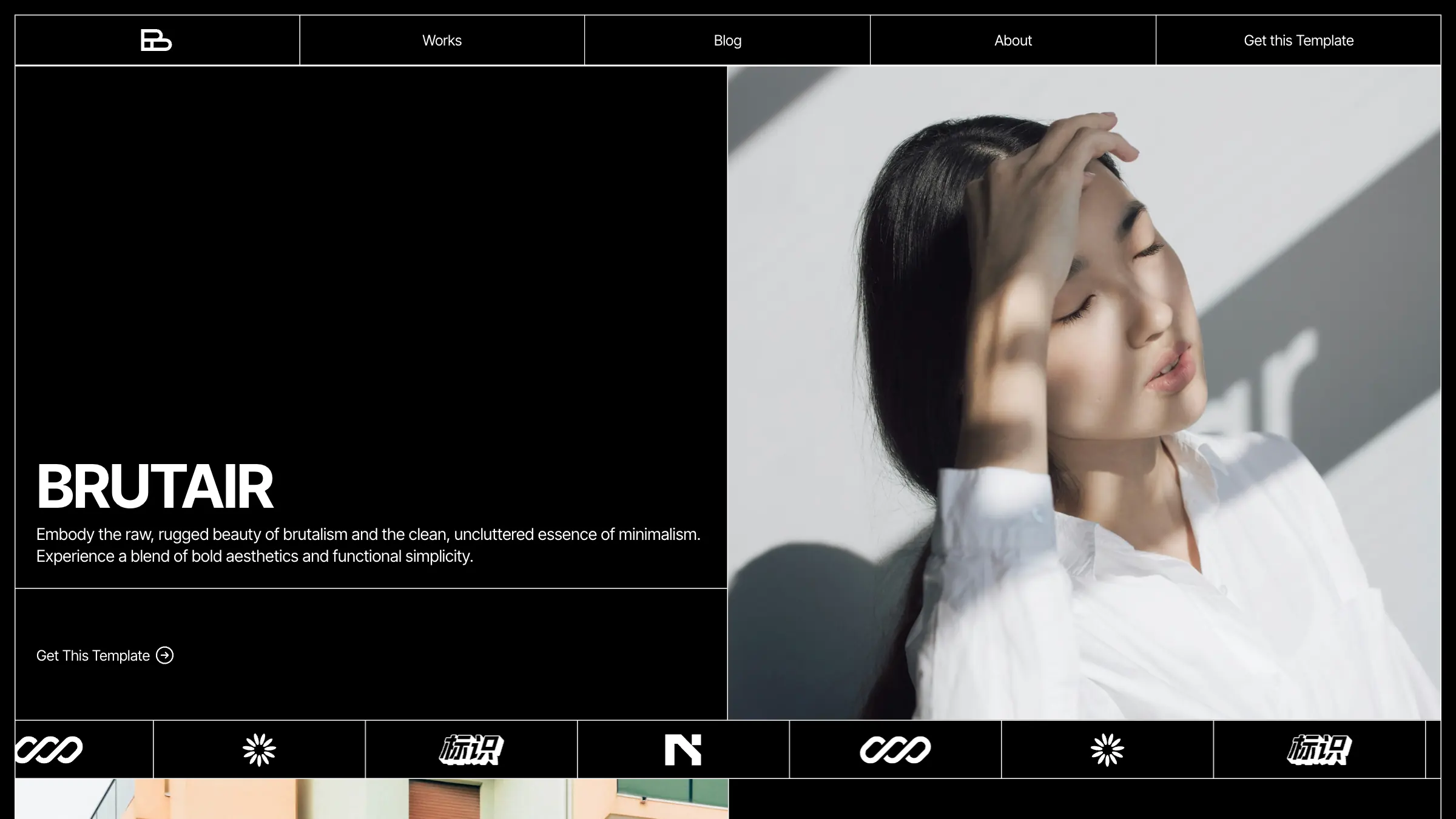 The same home page in dark mode.